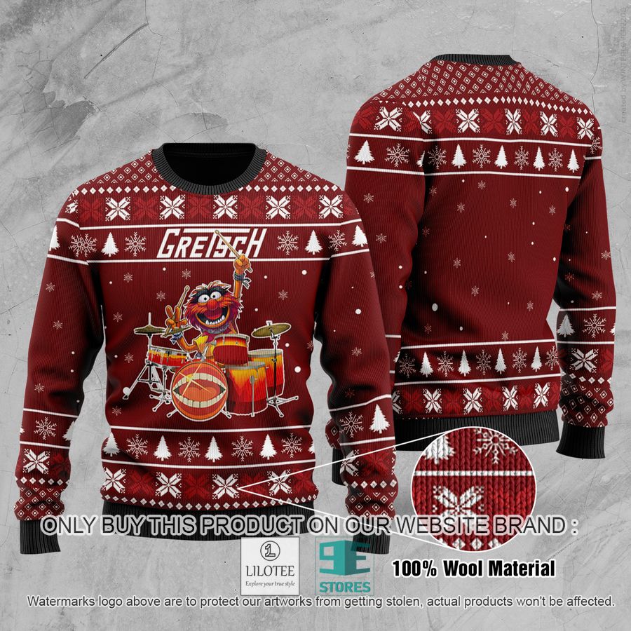 The Muppet Animal Gretsch Drums Ugly Chrisrtmas Sweater - LIMITED EDITION 8