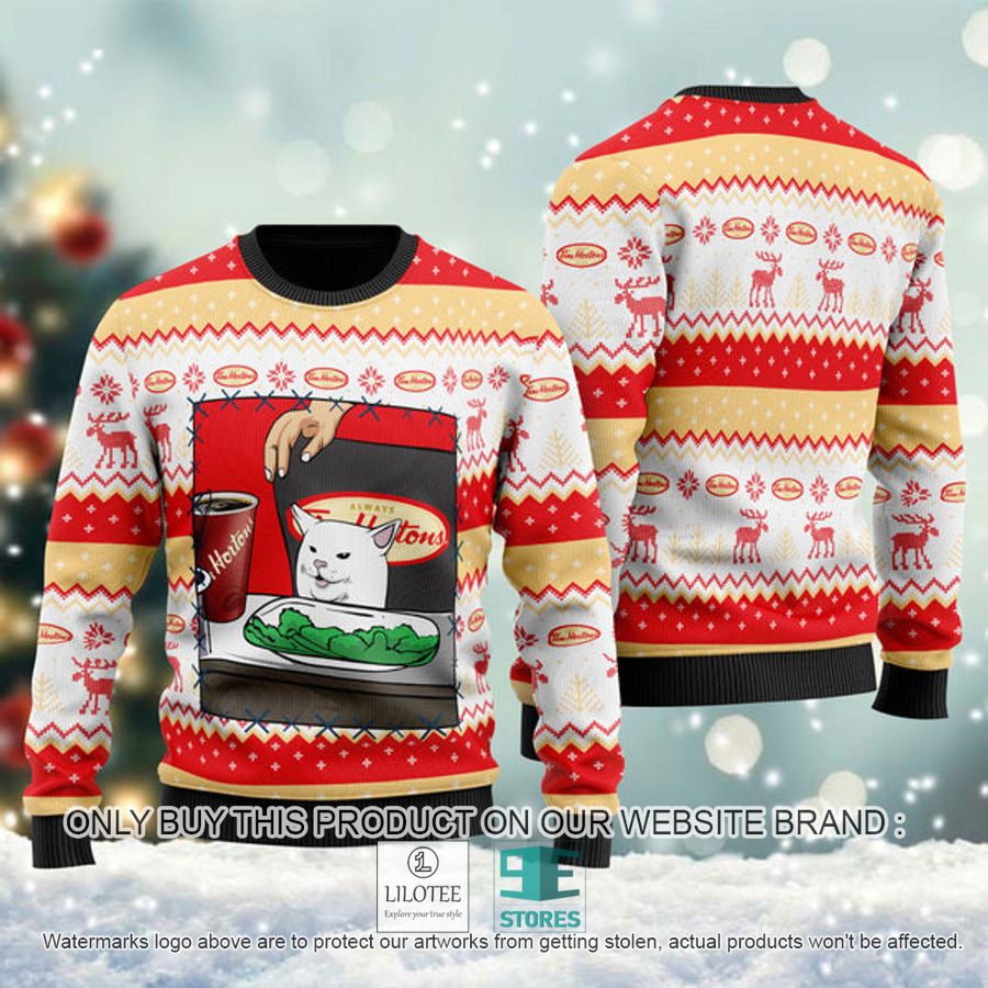 Tim Hortons Cat Meme Ugly Christmas Sweater - LIMITED EDITION 8