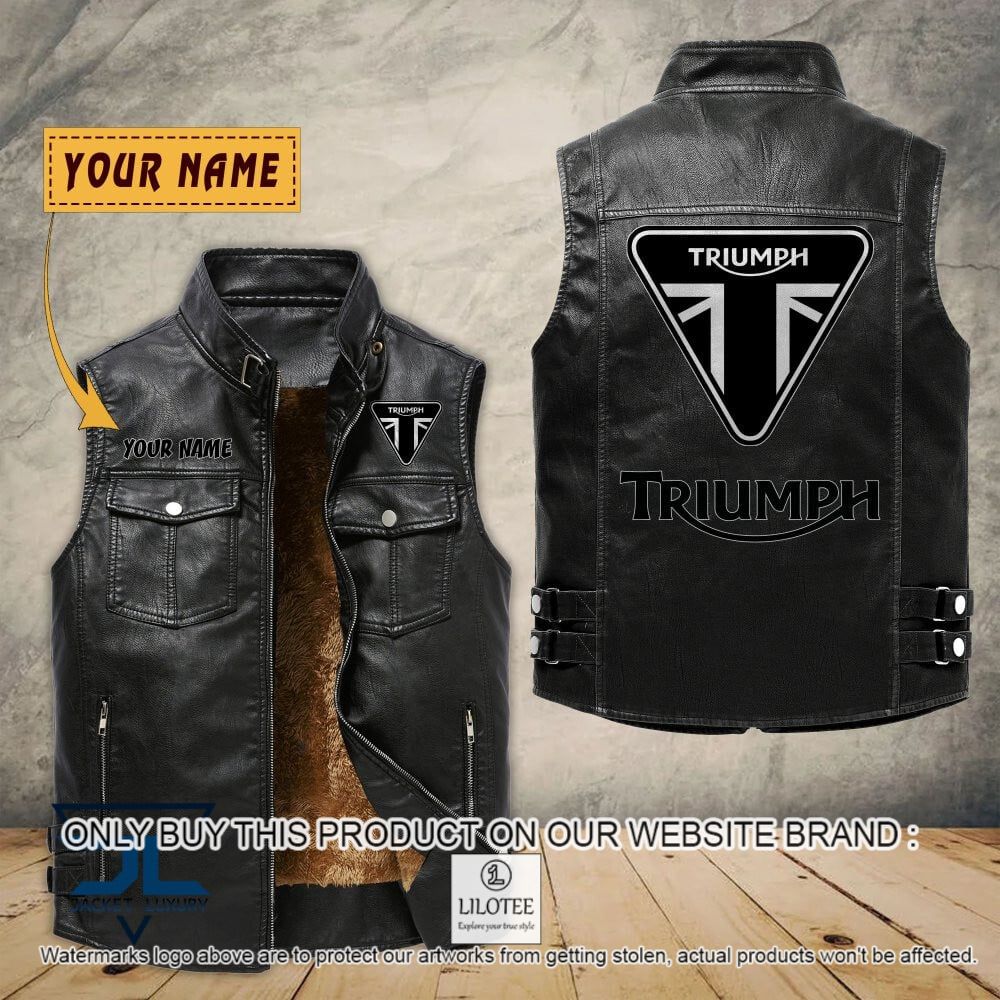 Triumph Motorcycles Custom Name Sleeveless Velet Vest Jacket - LIMITED EDITION 7