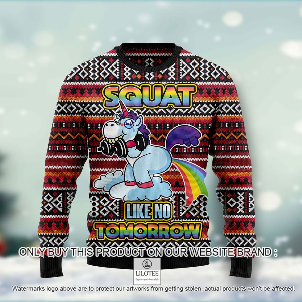 Unicorn Squat Like No Tomorrow Christmas Sweater - LIMITED EDITION 8