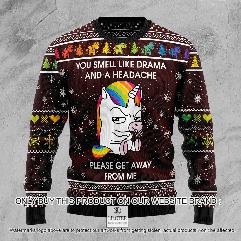 Unicorn You Smell Like Drama and a Headache Christmas Sweater - LIMITED EDITION 8