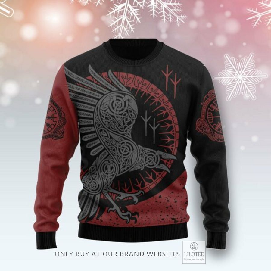Viking Raven Ugly Christmas Sweatshirt 7