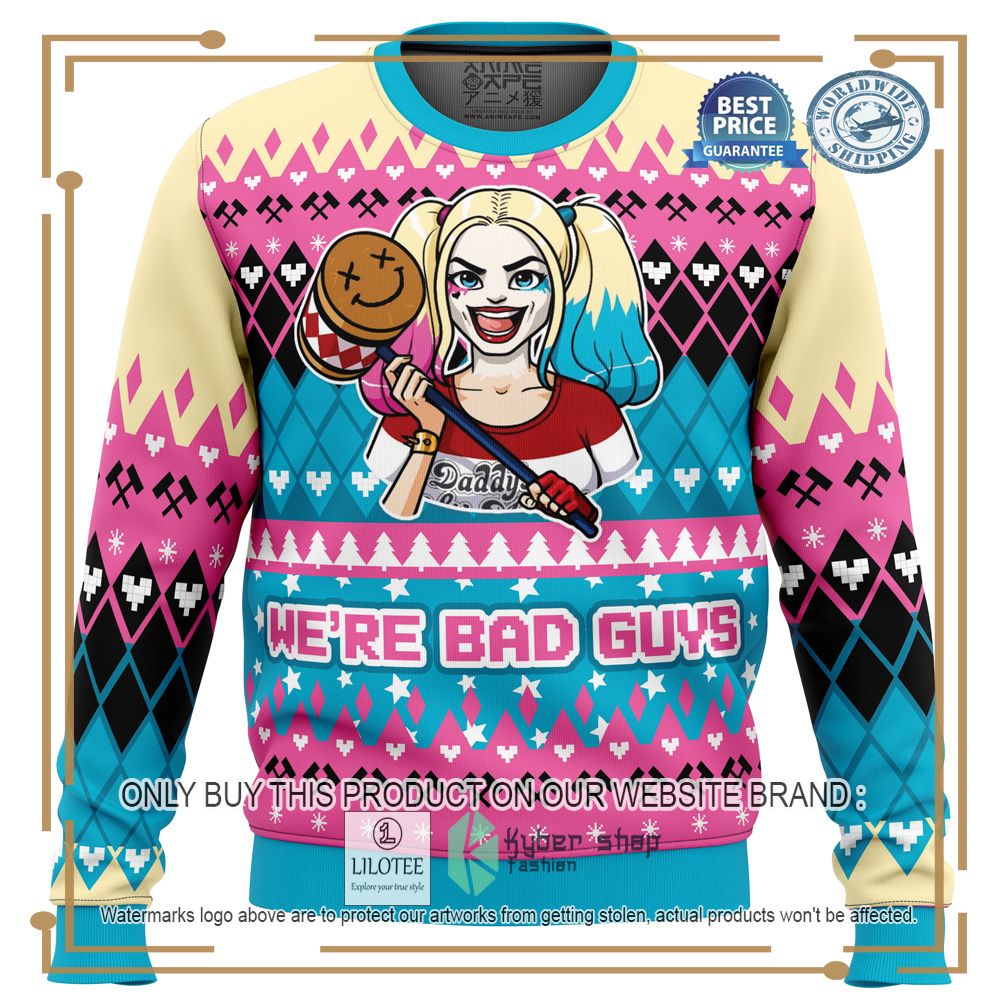 We're Bad Guys Harley Quinn DC Comics Ugly Christmas Sweater - LIMITED EDITION 11
