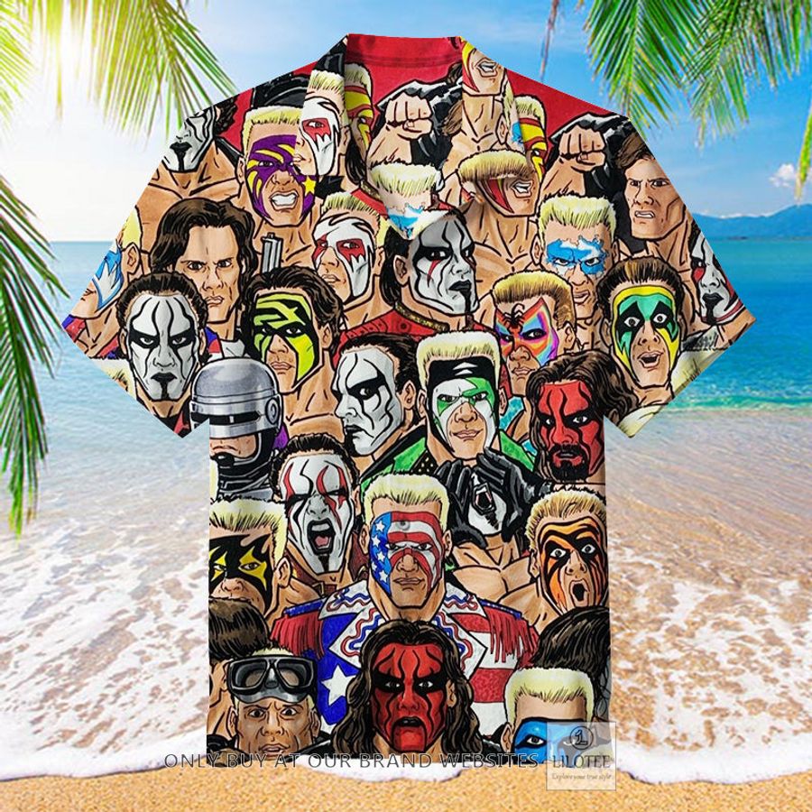 Wrestling Character Collage Art colorful Hawaiian Shirt - LIMITED EDITION 9
