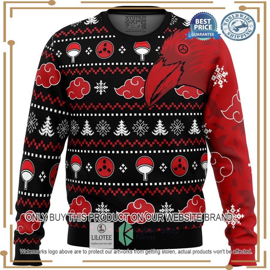 akatsuki itachi symbolic crows naruto christmas sweater 1 29798