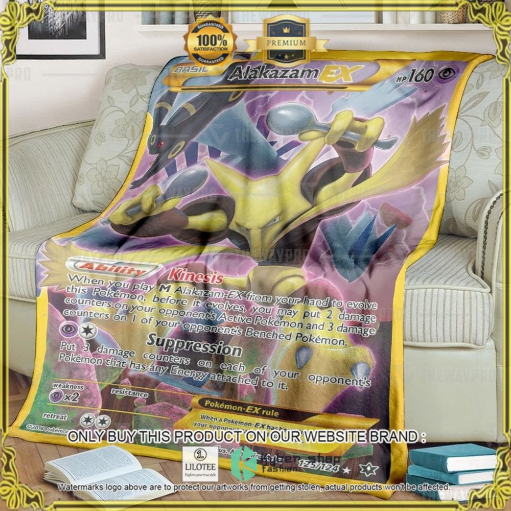 Alakazam EX Custom Pokemon Soft Blanket - LIMITED EDITION 8