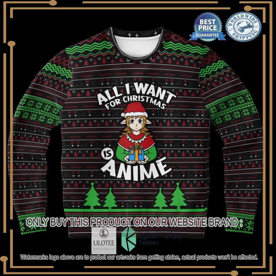 all i want for christmas is anime christmas sweater 1 78534