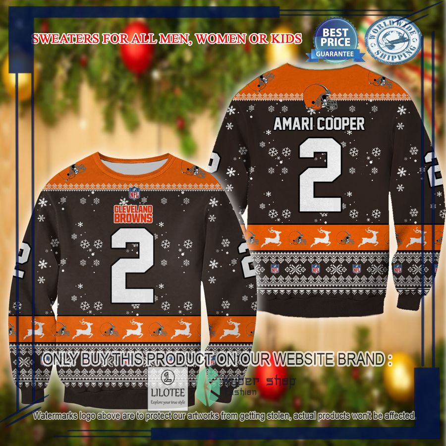 amari cooper cleveland browns christmas sweater 1 76589