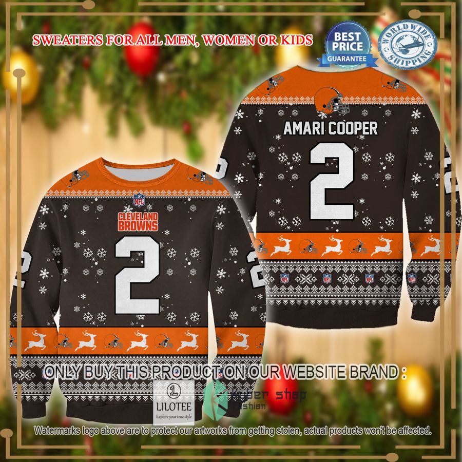 amari cooper cleveland browns christmas sweater 1 93520