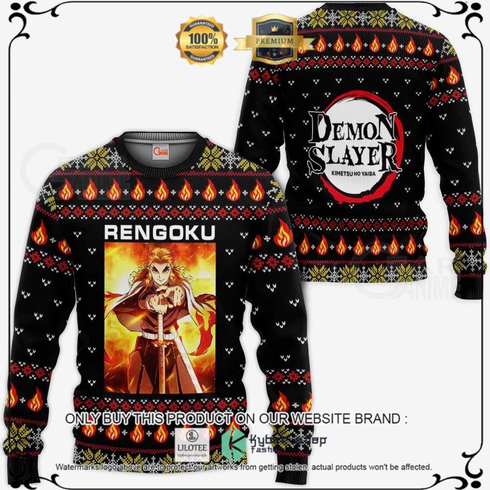 Anime Kyojuro Rengoku Demon Slayer Ugly Christmas Sweater, Hoodie - LIMITED EDITION 10