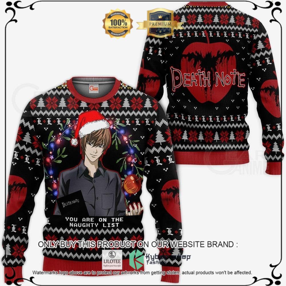 Anime Light Yagami Death Note Ugly Christmas Sweater, Hoodie - LIMITED EDITION 10