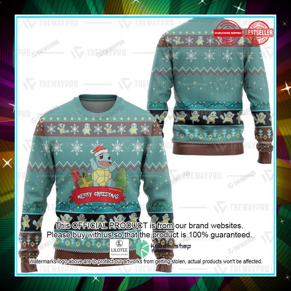 anime pokemon squirtle christmas sweater 2 318