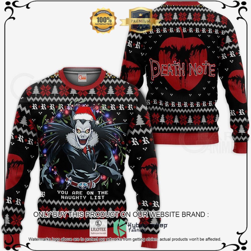 Anime Ryuk Death Note You are on the Naughty List Ugly Christmas Sweater, Hoodie - LIMITED EDITION 11