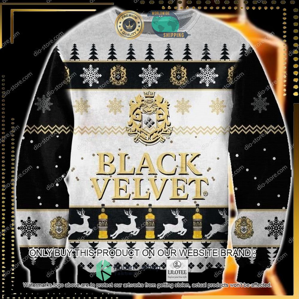 black velvet knitted christmas sweater 1 3739