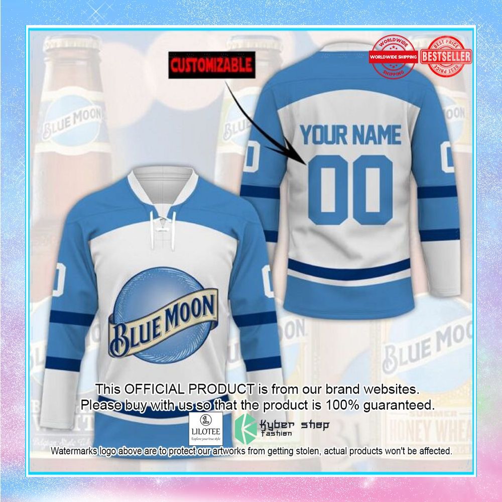 blue moon custom name hockey jersey 1 805
