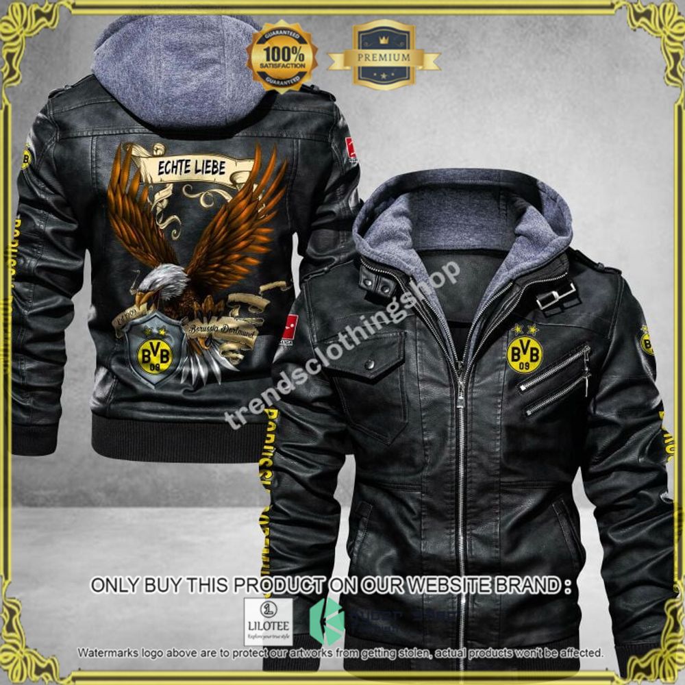 borussia dortmund echte liebe eagle leather jacket 1 41149