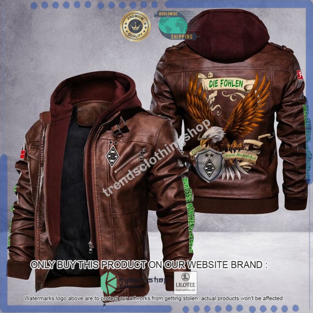 borussia monchengladbach die fohlen eagle leather jacket 1 10724