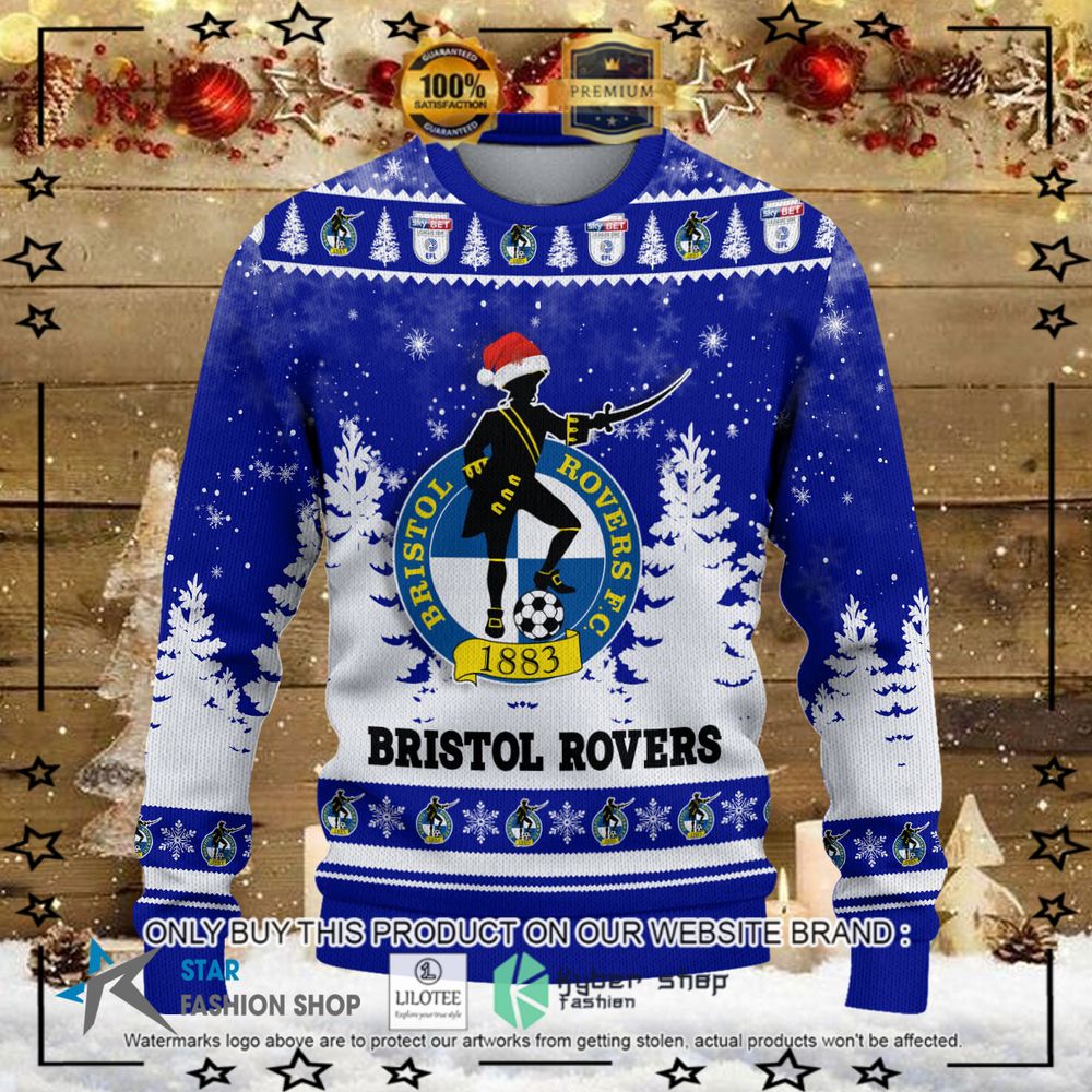 bristol rovers f c blue white christmas sweater 1 77903
