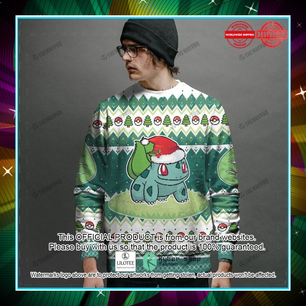 bulbasaur custom name christmas sweater 2 771