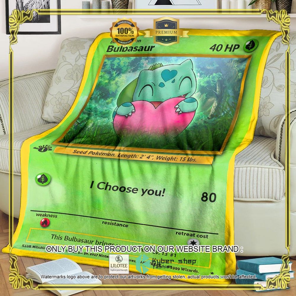 Bulbasaur I Choose You Anime Pokemon Blanket - LIMITED EDITION 9