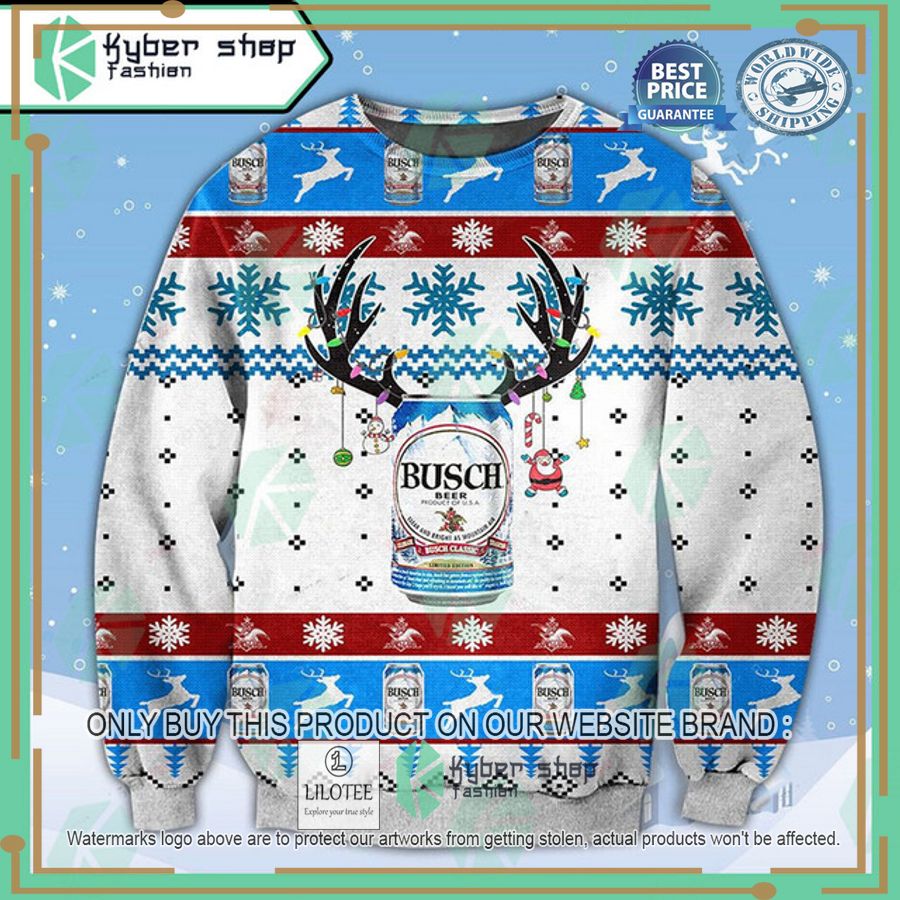 busch beer ugly christmas sweater 1 20979