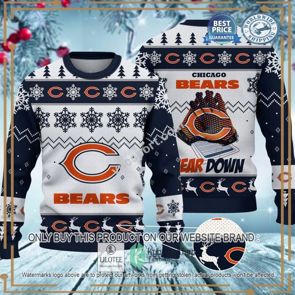 chicago bears bear down christmas sweater 1 18185