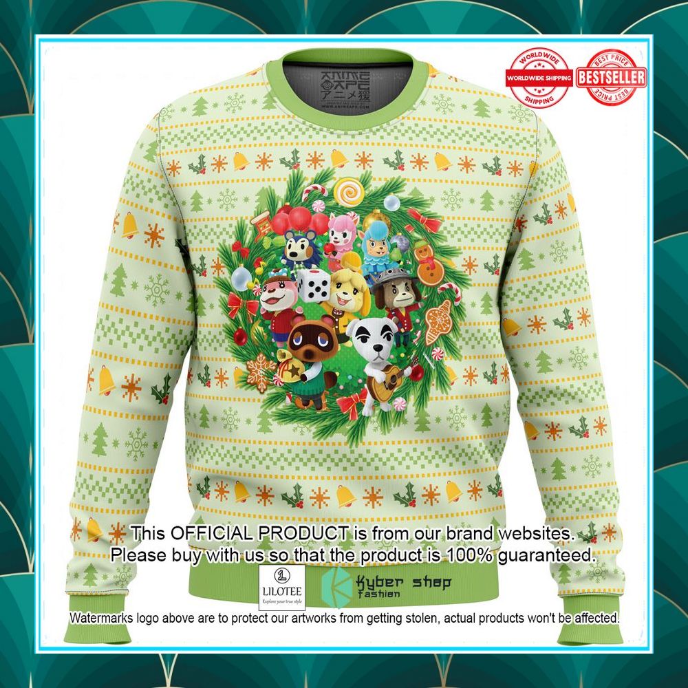 christmas animal festival animal crossing christmas sweater 1 247