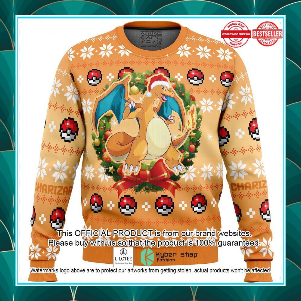 christmas charizard pokemon christmas sweater 1 369