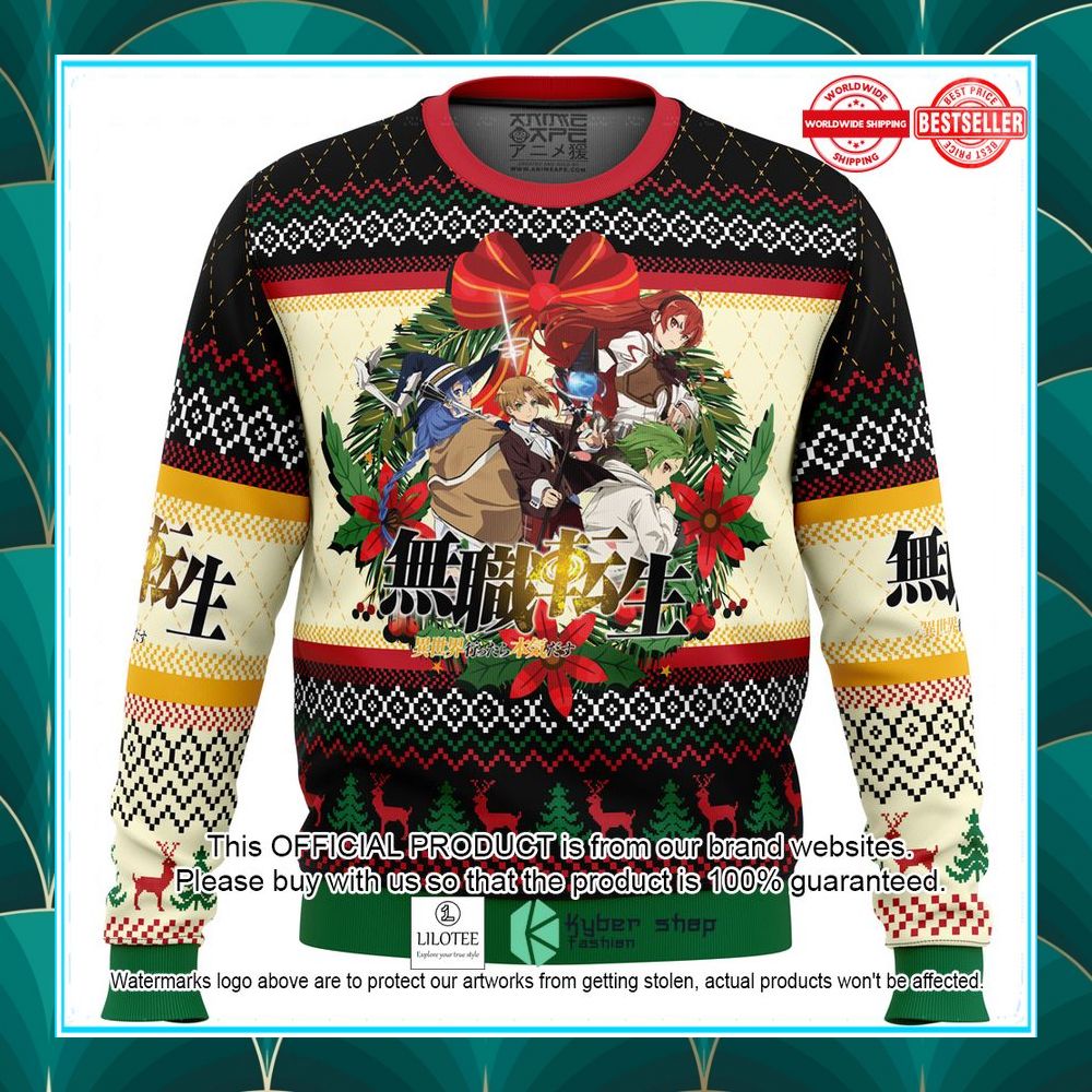 christmas is here mushoku tensei jobless reincarnation christmas sweater 1 560