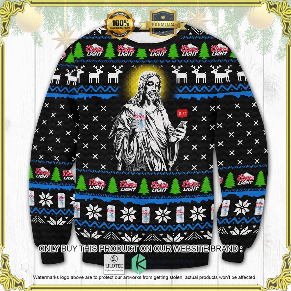 coors light jesus knitted christmas sweater 1 90090