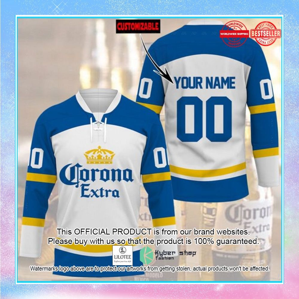 corona extra custom name hockey jersey 1 726