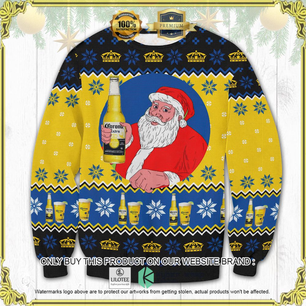 corona extra santa knitted christmas sweater 1 74990