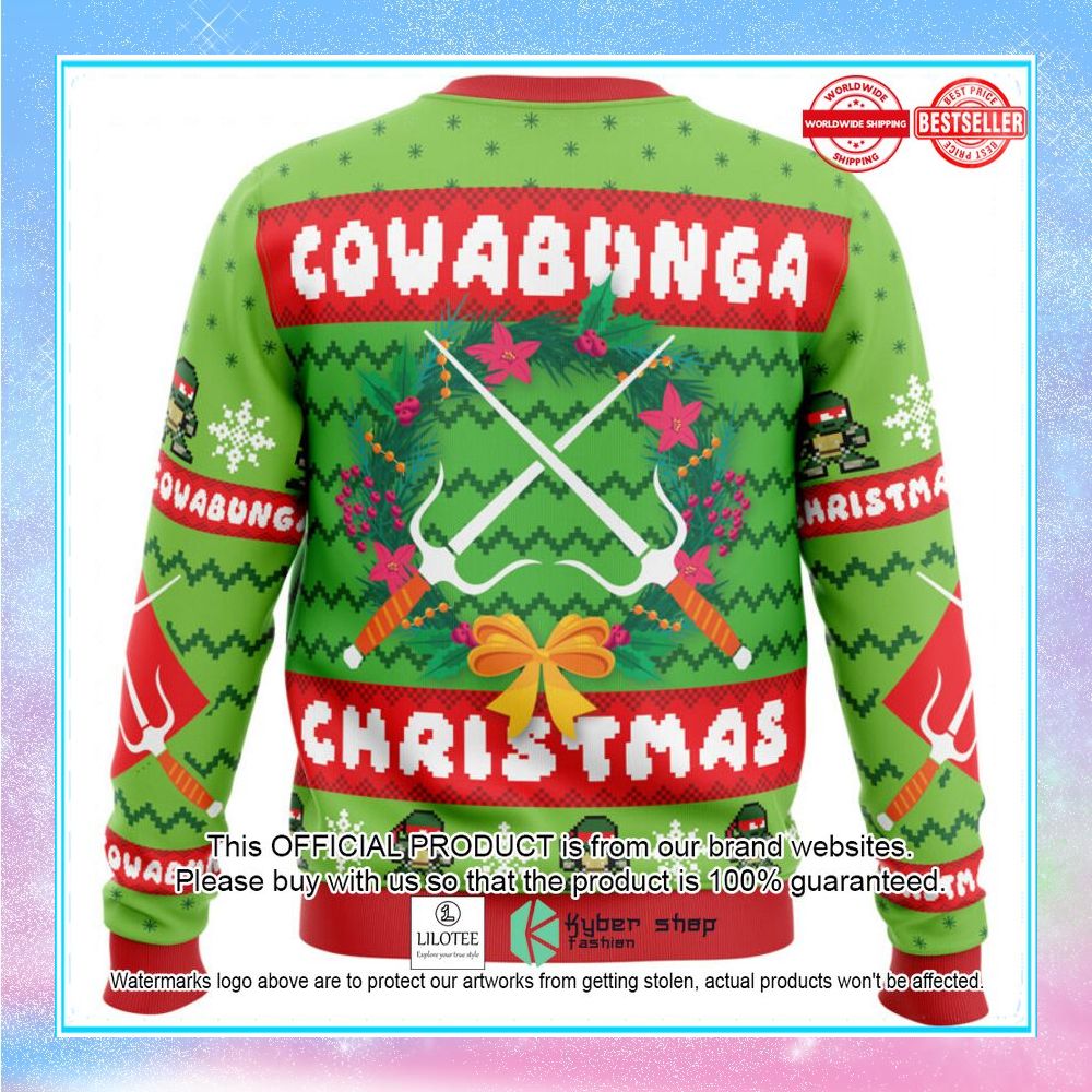 cowabunga raphael christmas teenage mutant ninja turtles christmas sweater 2 770