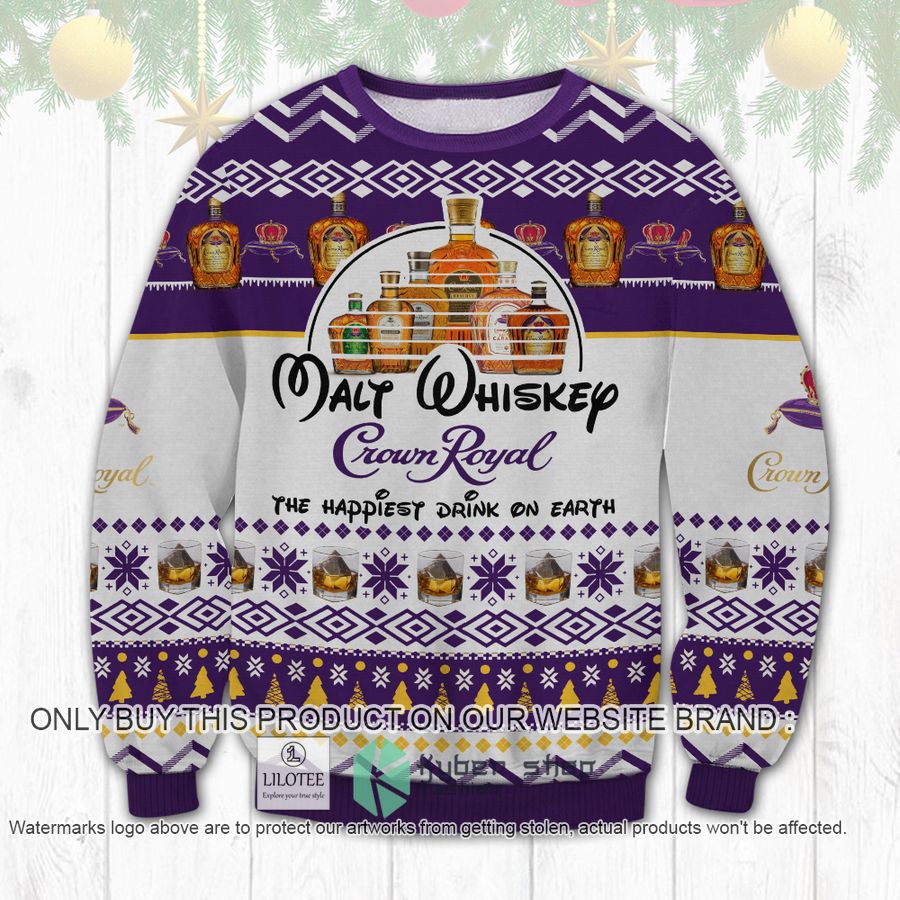 Crown Royal Happiest Drink Christmas Sweater, Sweatshirt 8
