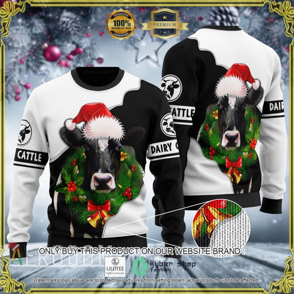 dairy cattle cow christmas sweater 1 24444