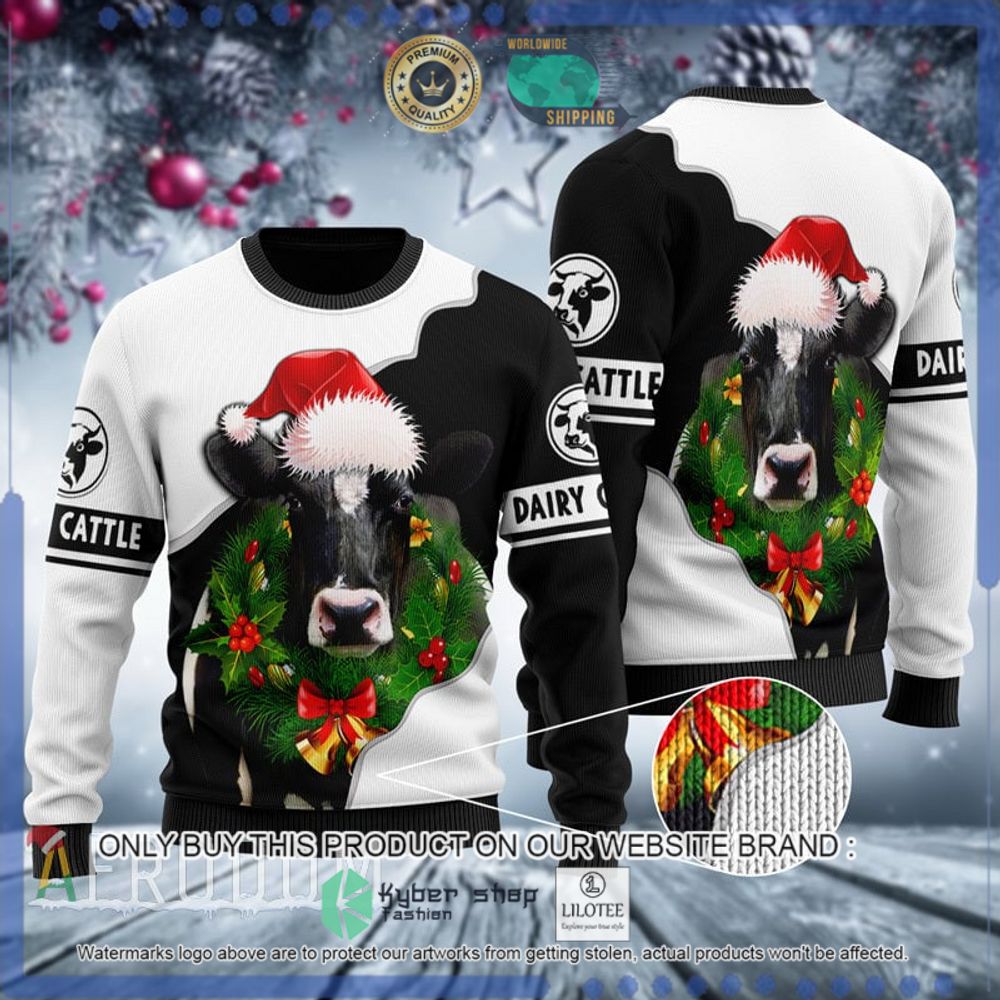 dairy cattle cow christmas sweater 1 43297