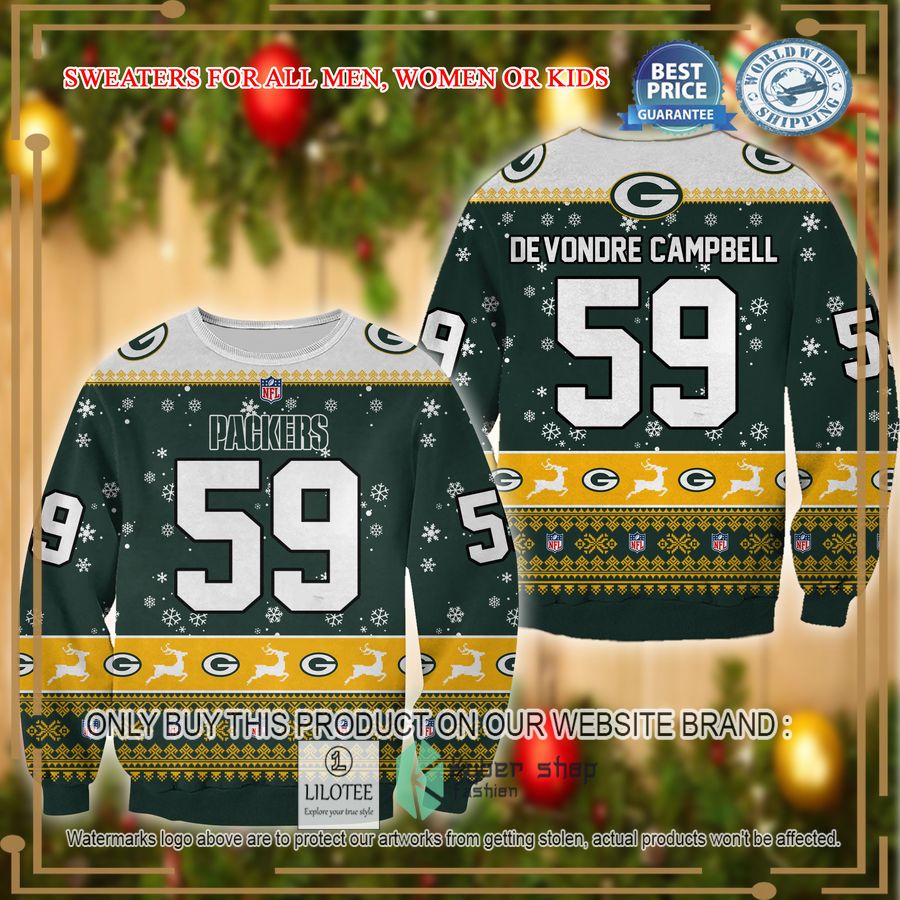 devondre campbell green bay packers christmas sweater 1 49542