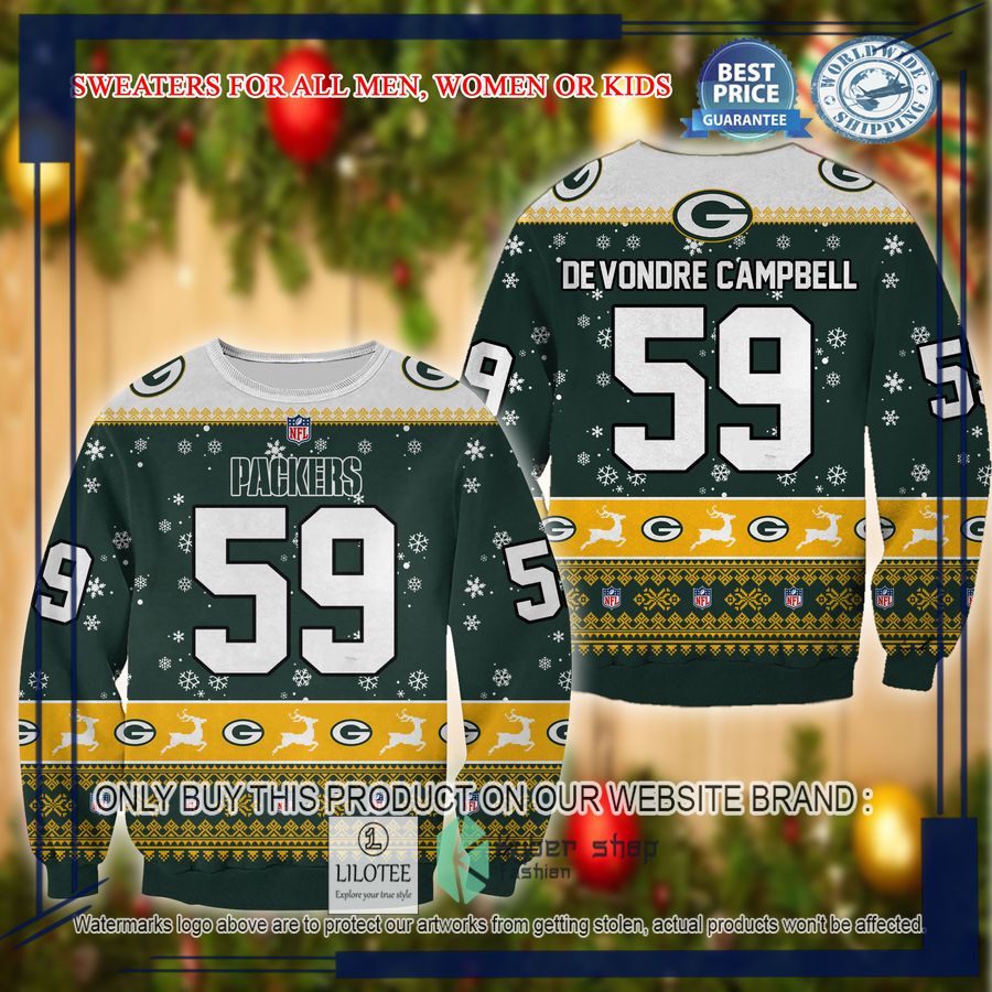 devondre campbell green bay packers christmas sweater 1 53199
