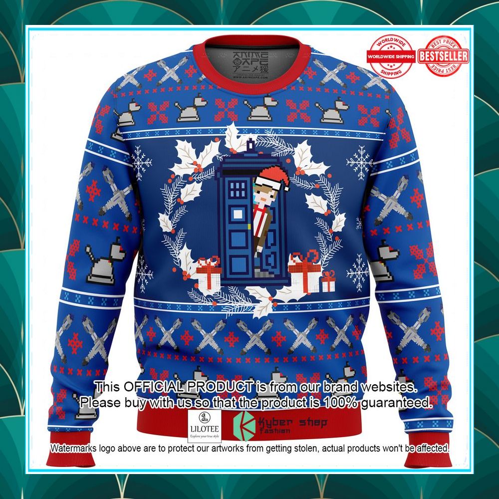 doctor who tardis christmas sweater 1 773