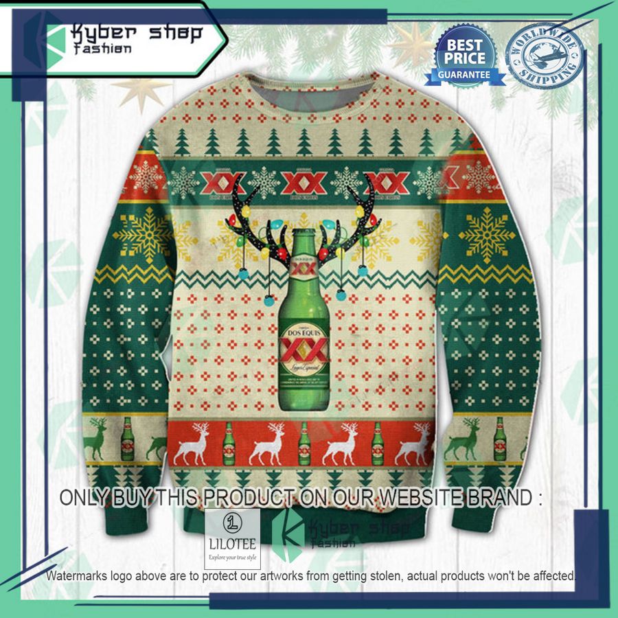 dos equis xx green ugly christmas sweater 1 60476