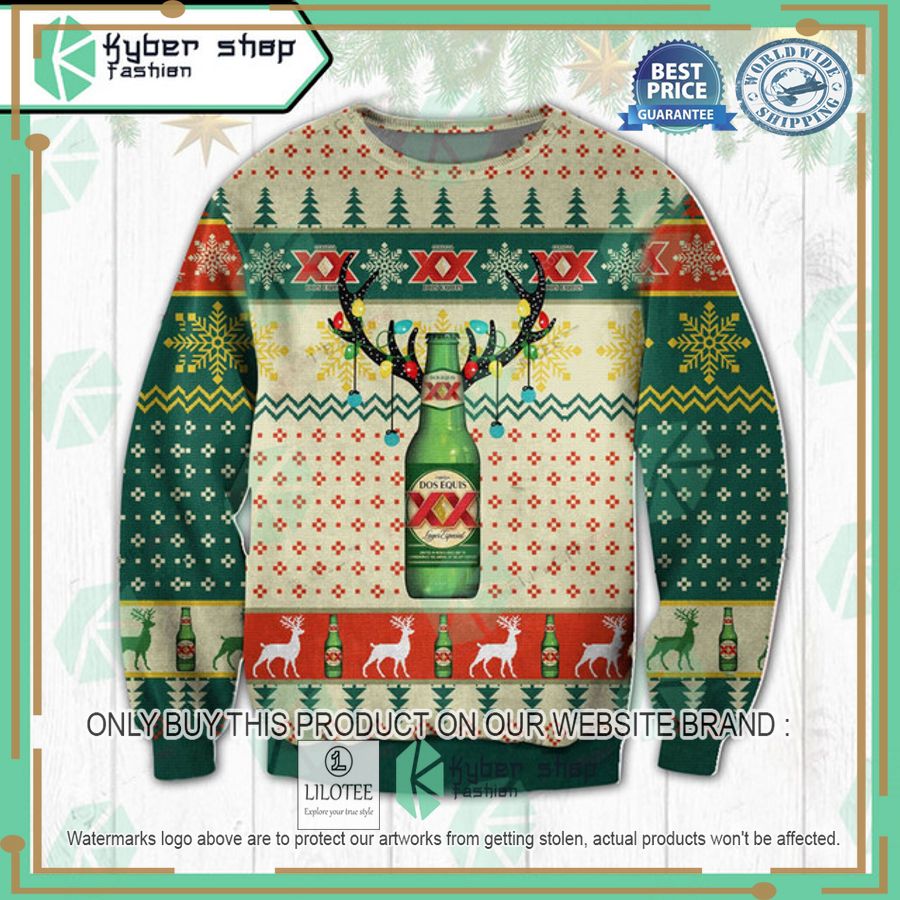 dos equis xx green ugly christmas sweater 1 7924