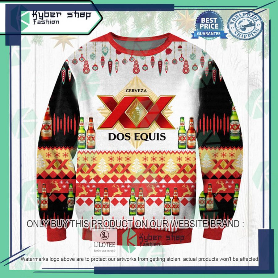 dos equis xx white black ugly christmas sweater 1 16581