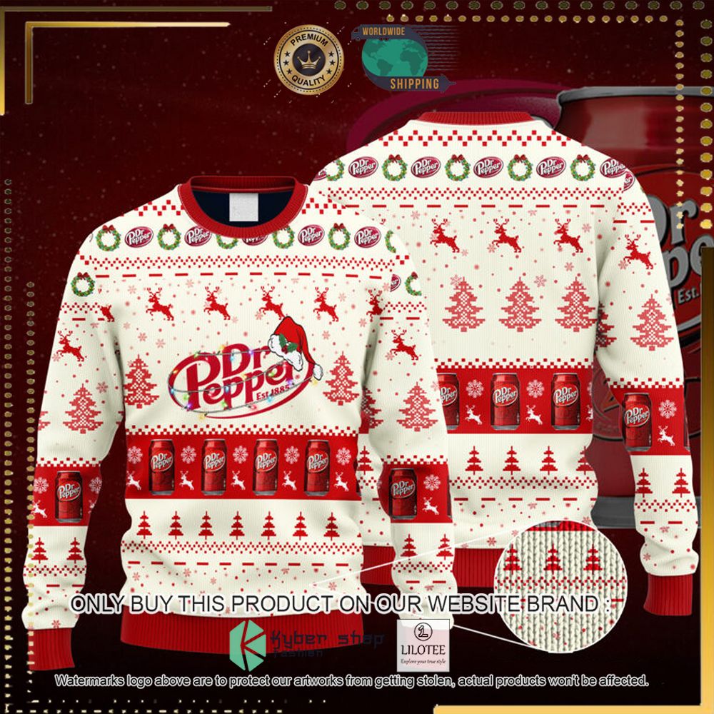 dr pepper santa hat knitted christmas sweater 1 21755