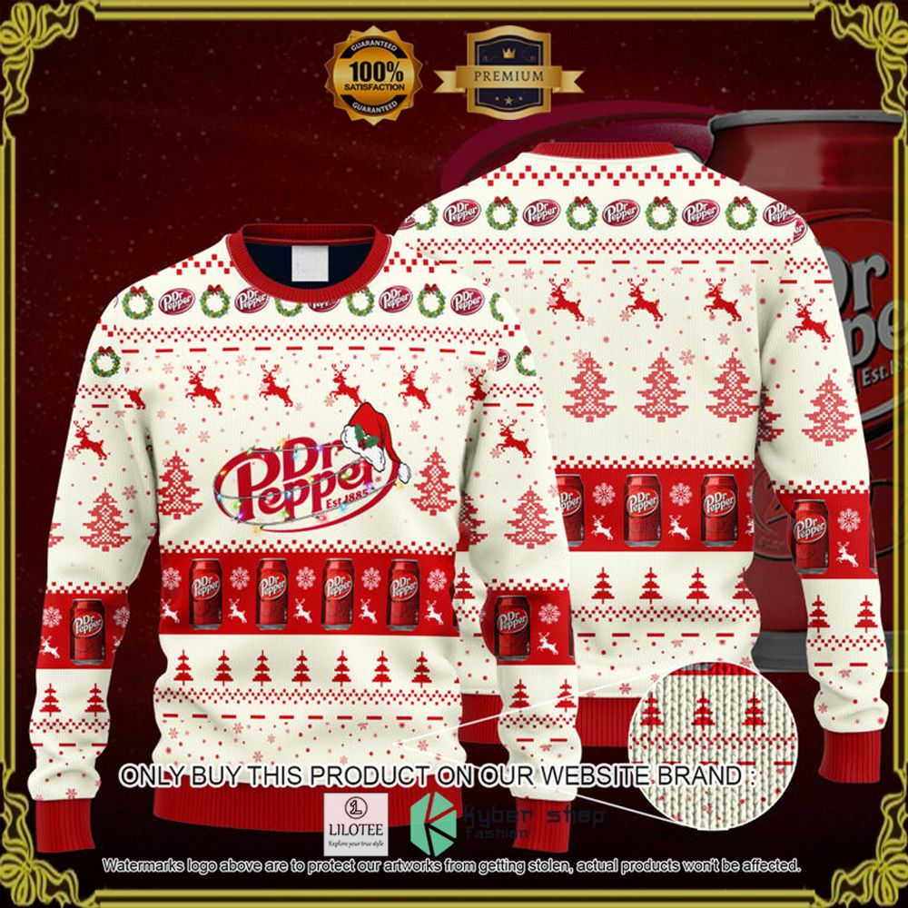 dr pepper santa hat knitted christmas sweater 1 90499