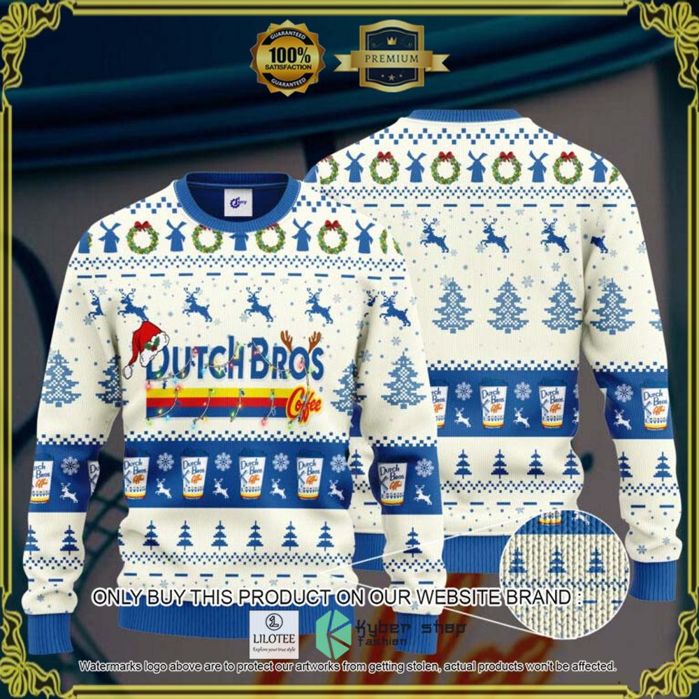 dutch bros santa hat knitted christmas sweater 1 46092