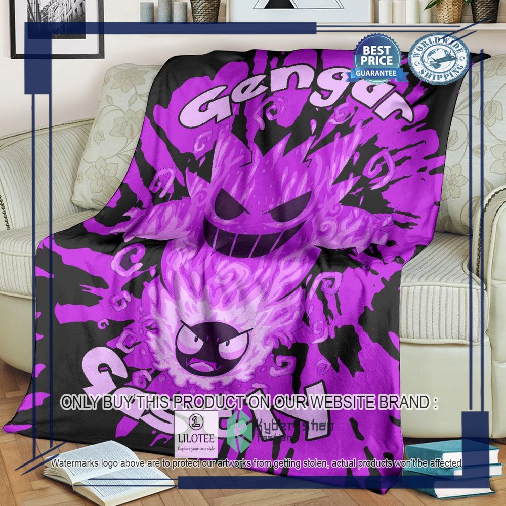 Evolve Gastly within Gengar Tie Dye Face Pokemon Blanket - LIMITED EDITION 8