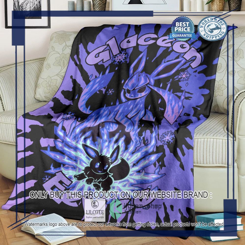 Evolve Glaceon Tie Dye Face Pokemon Blanket - LIMITED EDITION 8
