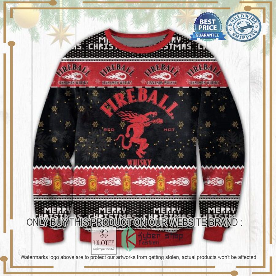 Fireball Whisky black red Ugly Christmas Sweater - LIMITED EDITION 2