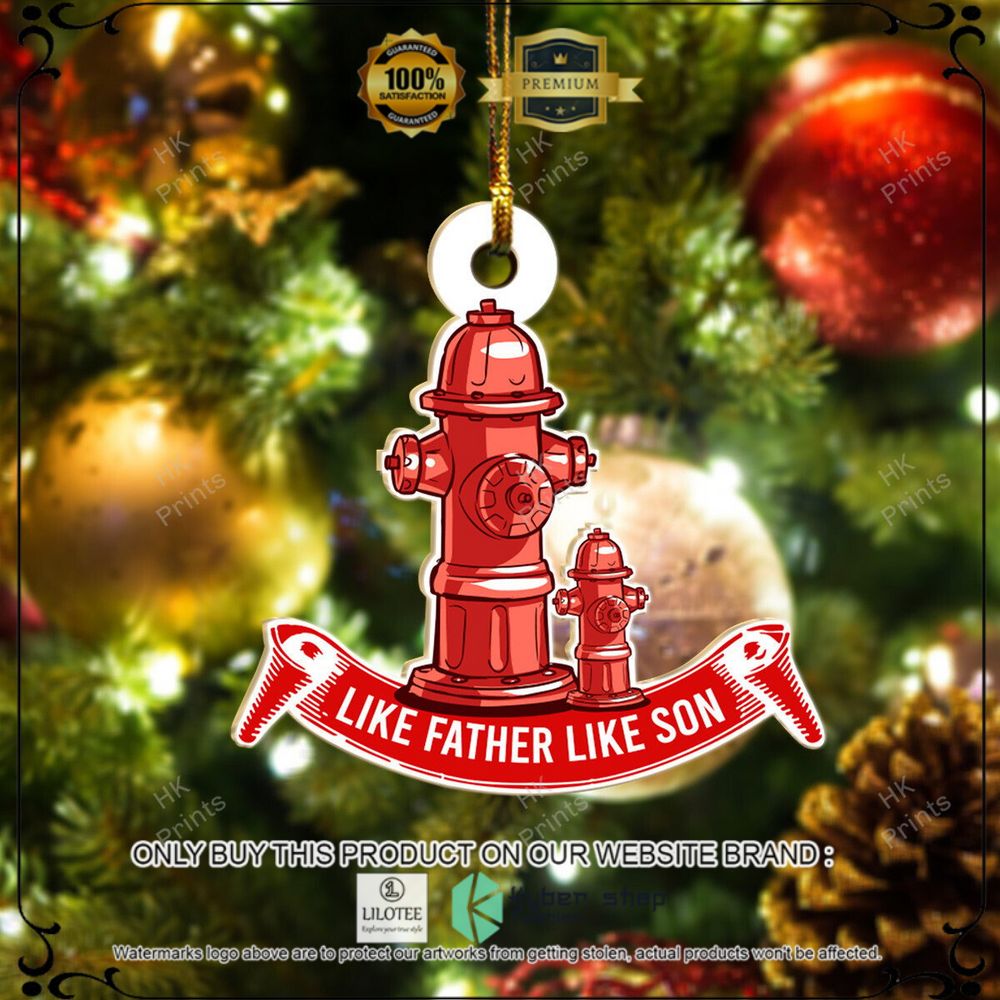 firefighter like father like son christmas ornament 1 87111