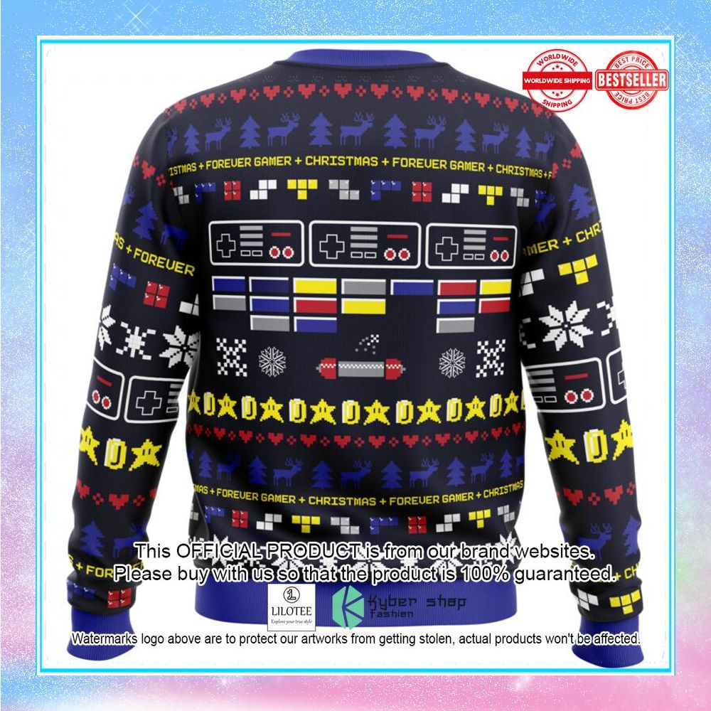 forever gamer christmas pac man christmas sweater 2 390